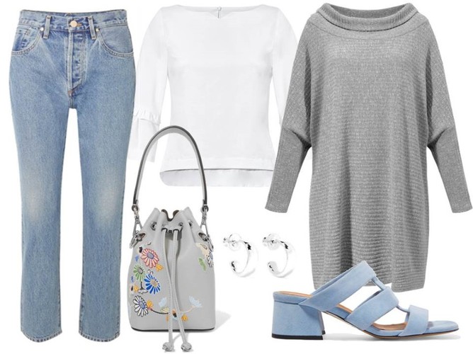 STYLIZACJE w kolorach nieba: bluzka-Midori Feminine Fashion/midori.pl, tunika-Trynite/trynite.pl, spodnie, dodatki-TK Maxx