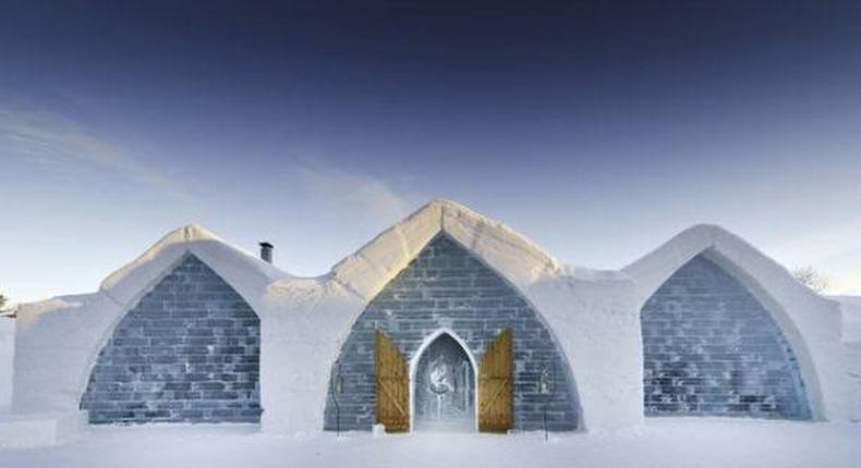 Iconic seasonal hotel made of ice and snow