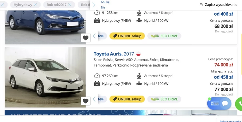 Auris "w hybrydzie": oferta komisu  AAA Auto