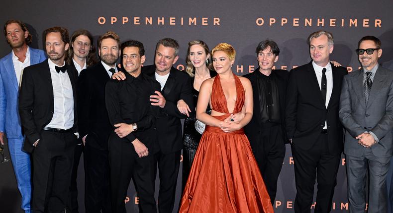 The cast of Oppenheimer walked the red carpet before leaving the premiere in solidarity with the SAG-AFTRA strike.Gareth Cattermole/Getty Images