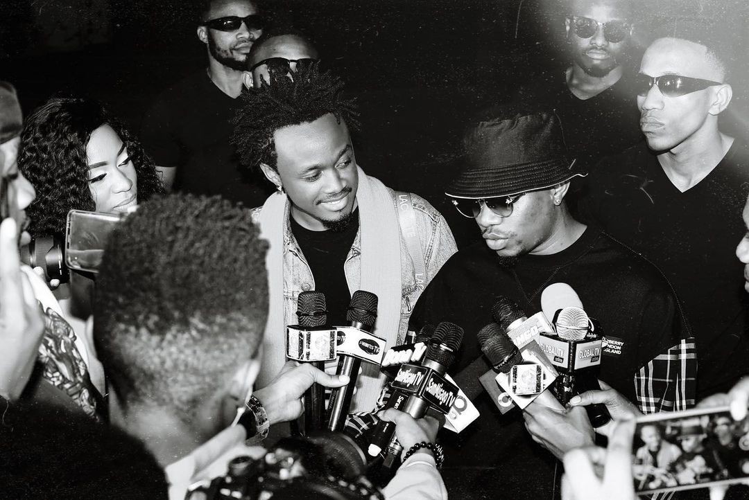 Bahati flies to Tanzania to shoot Music video with Rayvanny (Photos)