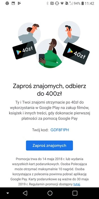 Polecaj znajomym Google Pay