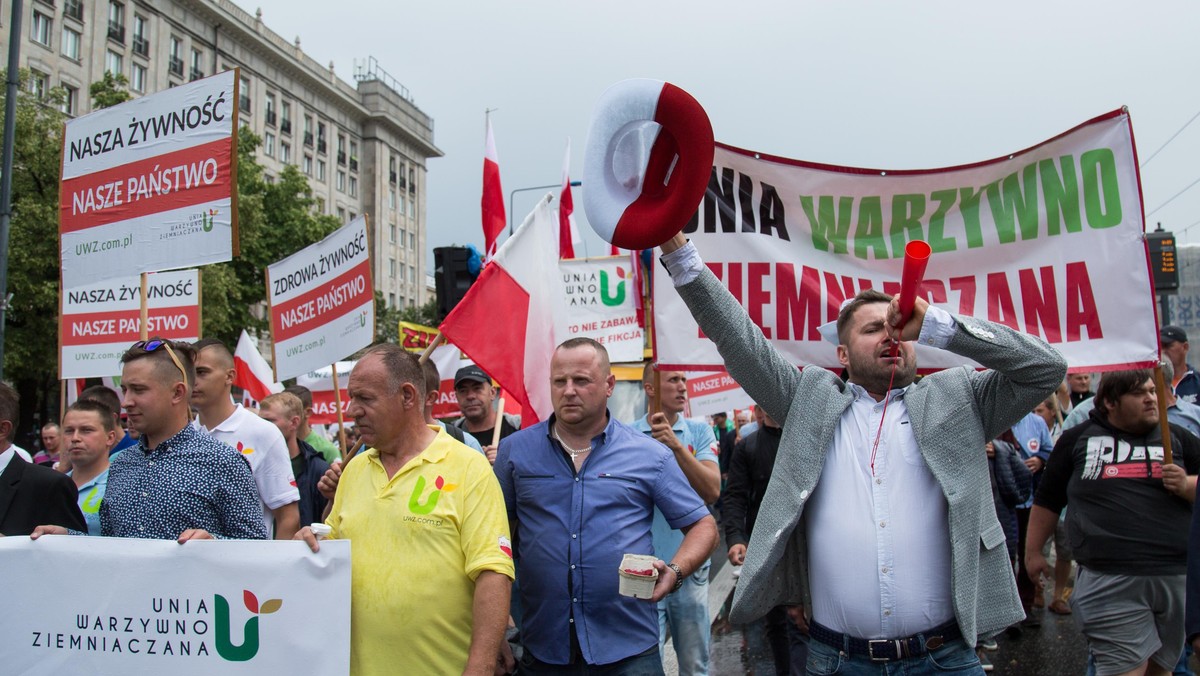 Protest rolnikow w Warszawie