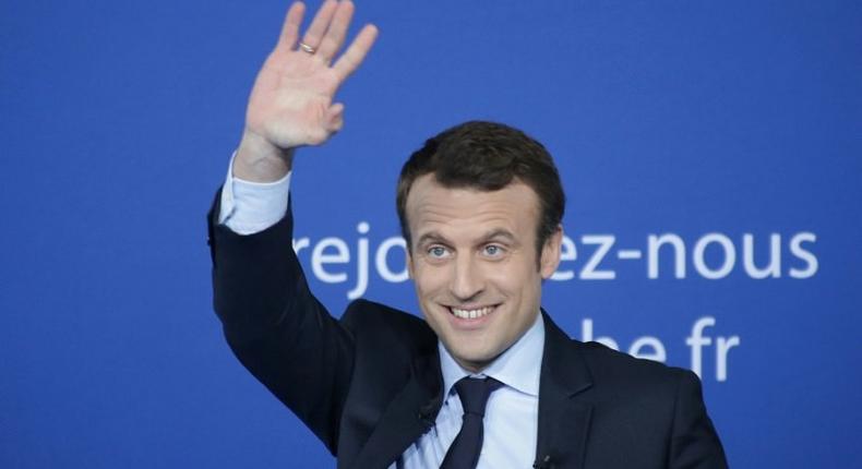 French presidential election candidate for the En Marche movement Emmanuel Macron during a meeting in Saint-Priest-Taurion, central France, on February 25, 2017.