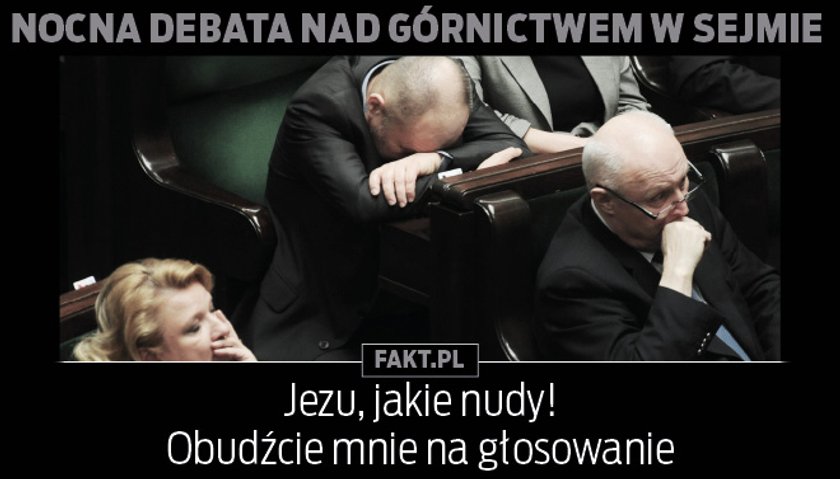 Nocna debata w Sejmie o górnictwie. MEMY