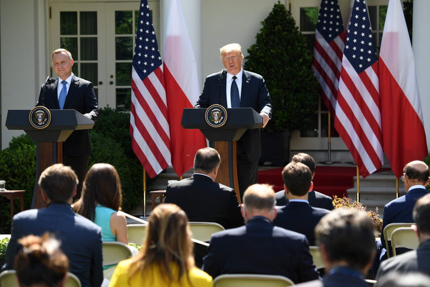 Andrzej Duda i Donald Trump na wspólnej konferencji prasowej