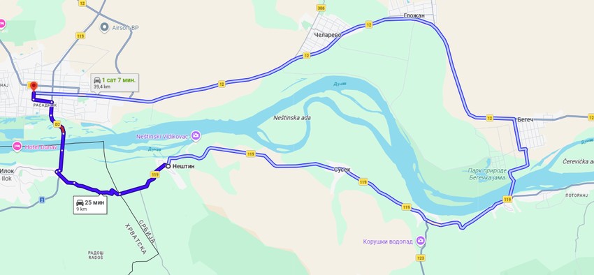 Kraća ruta od Neština kroz Hrvatsku do Bačke Palanke