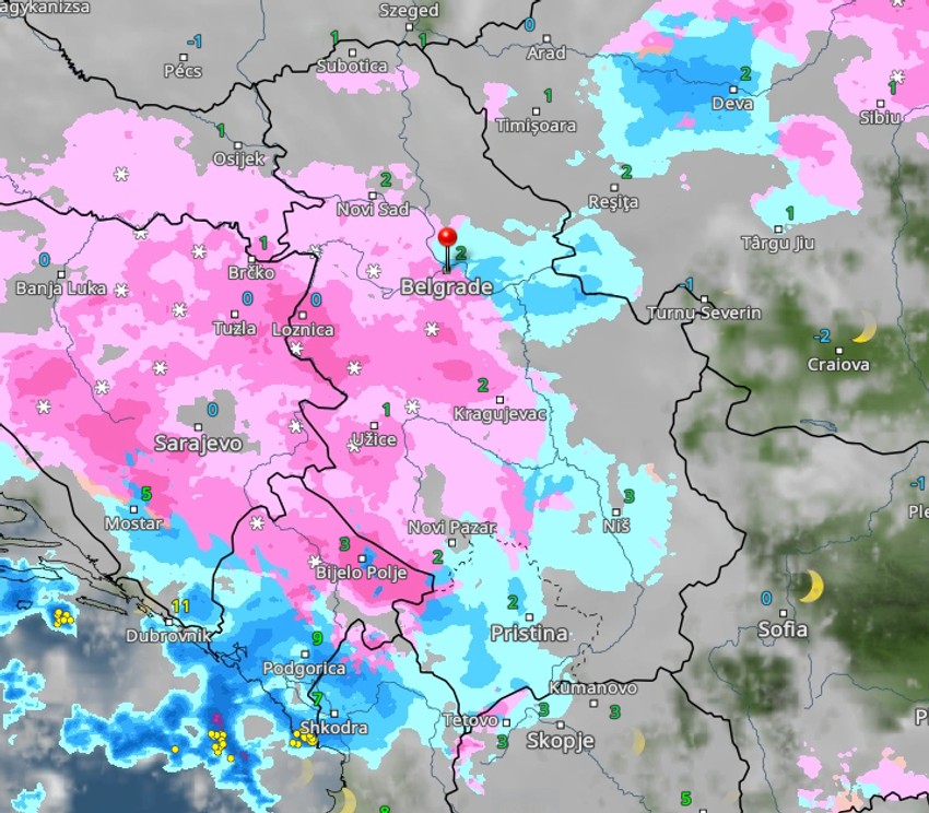 Oblaci nad Srbijom u 3 sata 