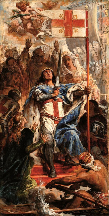 Święty Ludwik, król francuski, wybierający się na wyprawę krzyżową (fragment obrazu Jana Matejki z 1876 r.)