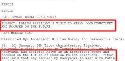 Wyciekła depesza o spotkaniu Kaczyńskiego z Putinem