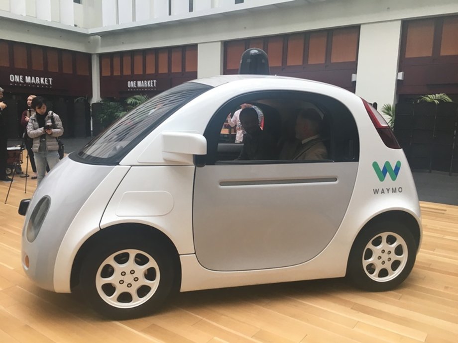 The self-driving prototype vehicle built by Google/Waymo.