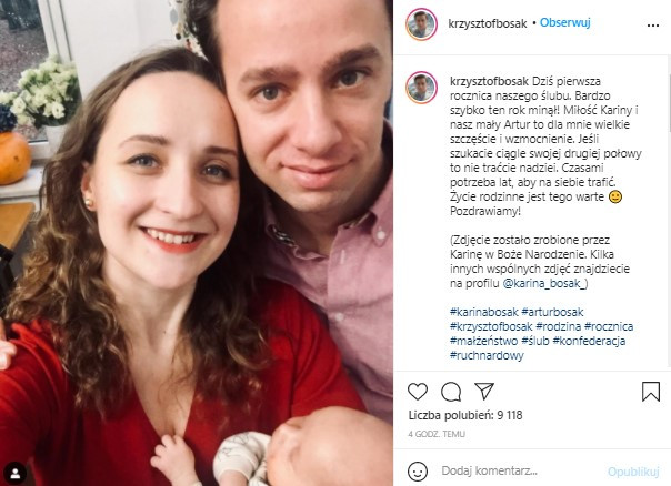 Krzysztof i Karina Bosak świętują pierwszą rocznicę ślubu