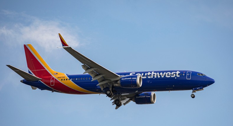 A passenger said she was kicked off a Southwest flight for petting her dog.Daniel Knighton via Getty Images