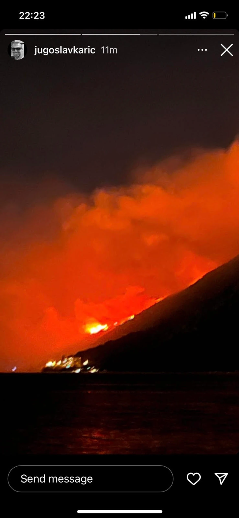 Požar iznad Perasta