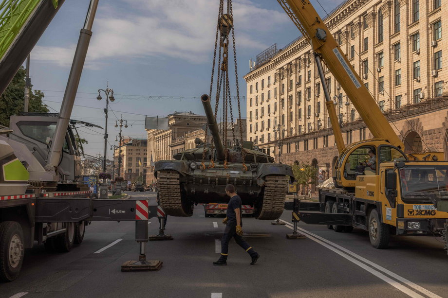 Ukraina w centrum Kijowa wystawi zniszczony podczas trwającej wojny sprzęt rosyjskiej armii.