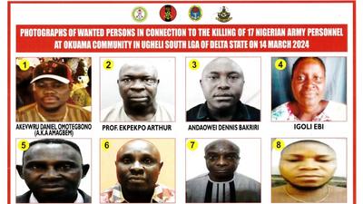 Photograph of wanted persons released by the Nigerian army. [Channels TV]