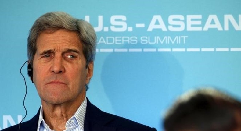 U.S. Secretary of State John Kerry listens to opening remarks during the 10-nation Association of Southeast Asian Nations (ASEAN) summit at Sunnylands in Rancho Mirage, California February 15, 2016. REUTERS/Kevin Lamarque