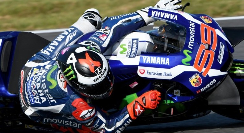 Yamaha rider Jorge Lorenzo was fastest in practice on October 14, 2016 ahead of this weekend's Japanese MotoGP