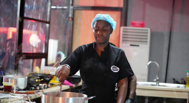 Chef Hilda Bassey cooked for 100 hours in an attempt to beat the world record.Sunday Alamba/Associated Press