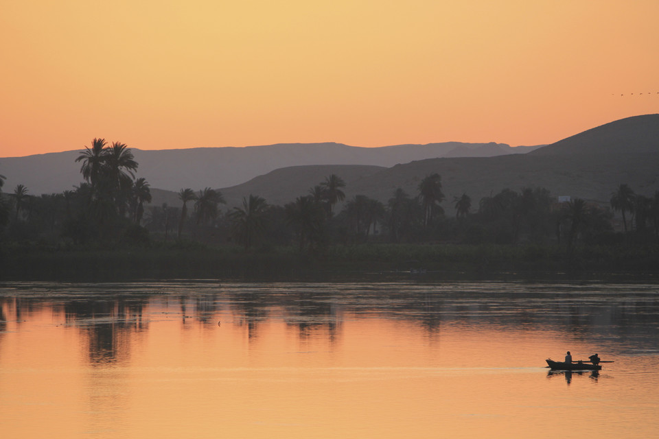 Wschód słońca nad Nilem, Egipt