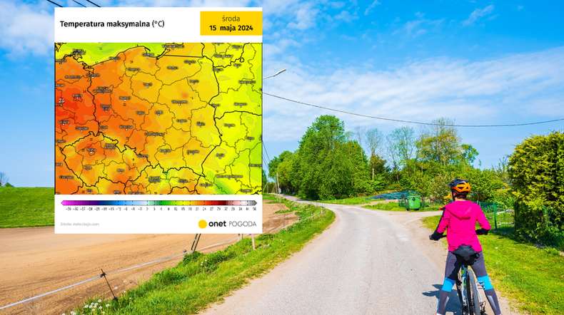 Polska zostanie skąpana w słońcu, ale przeszkadzał będzie silny wiatr (screen: meteologix.com)