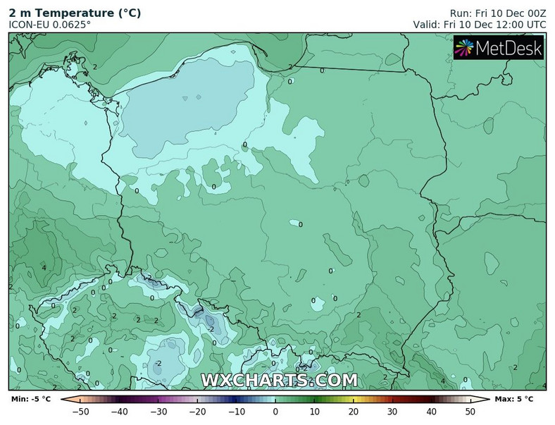 W większości kraju temperatura nieznacznie przekroczy 0 st. C