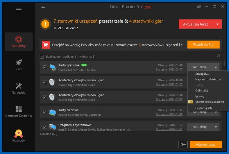 Driver Booster 8 PRO za darmo dla czytelników Komputer Świata