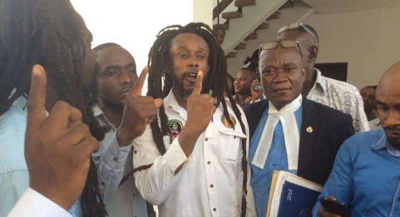 Ekow Micah [in white] was acquitted and discharged on Monday
