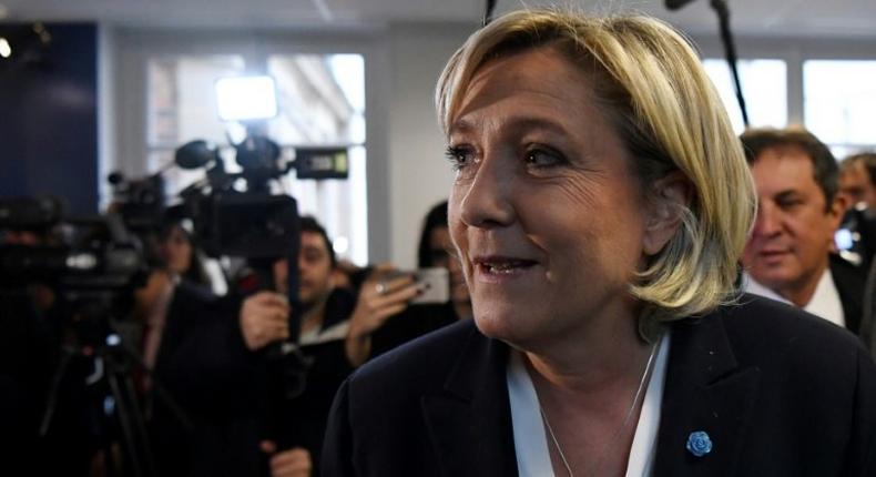 Marine Le Pen, leader of the French far-right Front National (FN) party, seen January 4, 2017, ran into problems last October when the EU parliament called on her to reimburse 339,900 euros