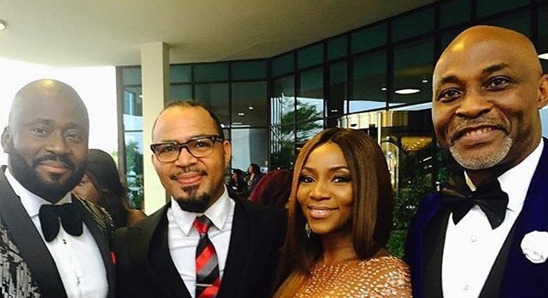 Desmond Elliot, Ramsey Nouah, Genevieve Nnaji and RMD at the 2016 AMVCA