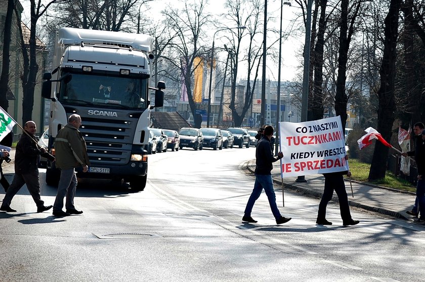 Protest rolników w Głogowie w 2014 roku