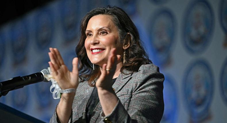 Gov. Gretchen Whitmer told a reporter she's staying in Michigan.Andrew Caballero-Reynolds/AFP via Getty Images