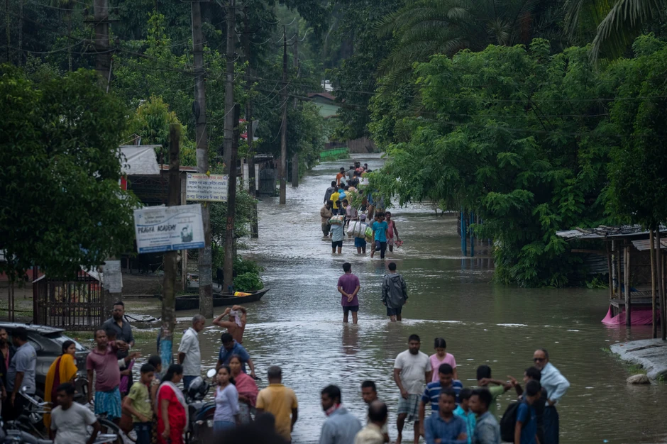 Poplave u Indiji -  selo Džalimura kod Gauhatija