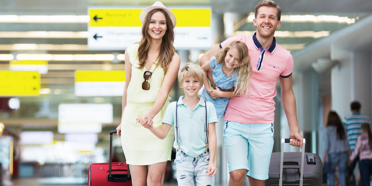 Family in the airport