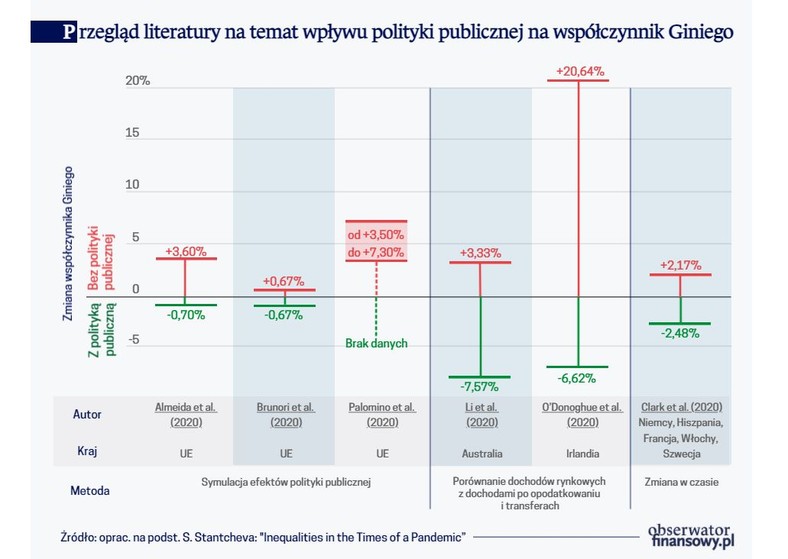 Przegląd literatury na temat wpływu polityki publicznej na współczynnik Giniego