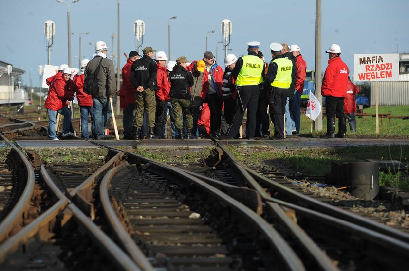 Protest górników