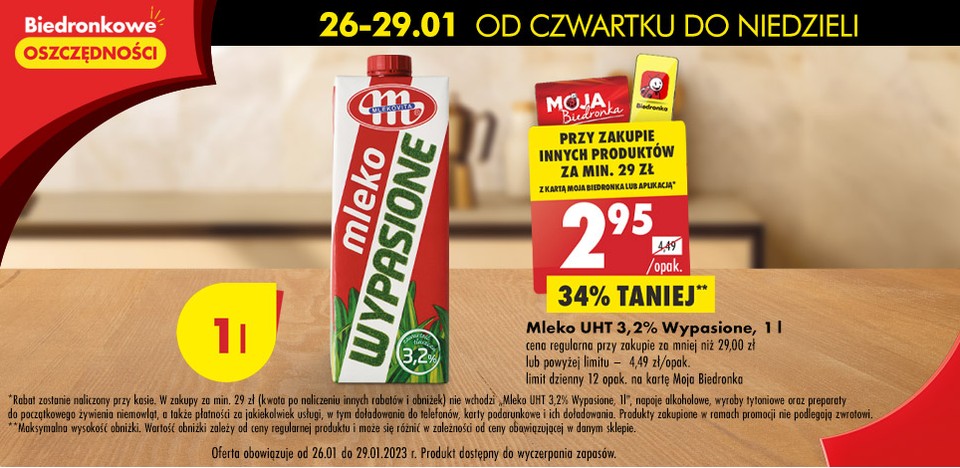 Mleku UHT 3,2 proc. - 2,95 zł