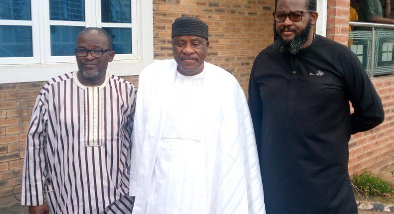 Middle, Sen. Anthony Adefuye, flanked by Mr Oyewole Diya (brother) and the deceased son, Oyefolarin Diya in black.