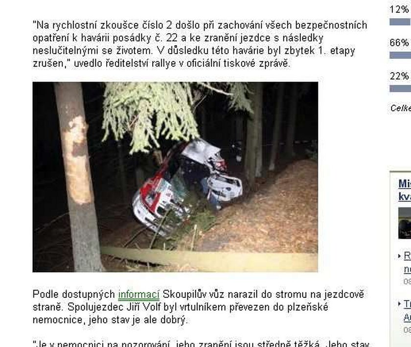 Tragedia na rajdzie. Zginął kierowca