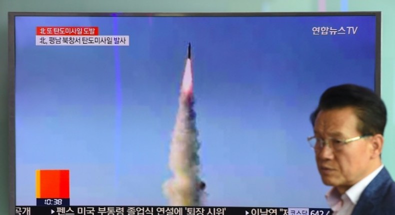 News of another North Korean missile launch -- like the one carried out on Sunday -- is common in South Korea, but some of the usually phlegmatic citizens of Seoul expressed nervousness over the latest test A man walks past a television showing a news report on North Korea's latest missile test of a Pukguksong-2, at a railway station in Seoul on May 22, 2017. North Korea on May 22 declared its medium-range Pukguksong-2 missile ready for deployment after a weekend test, the latest step in its quest to defy UN sanctions and develop an intercontinental rocket capable of striking US targets.