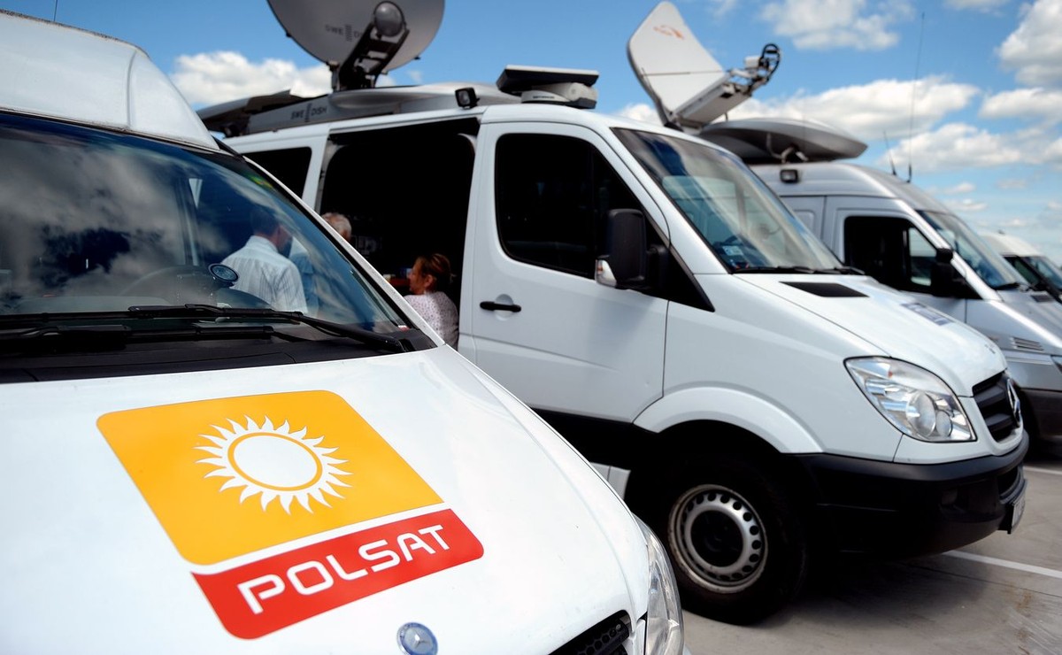 Wóz satelitarny telewizji Polsat