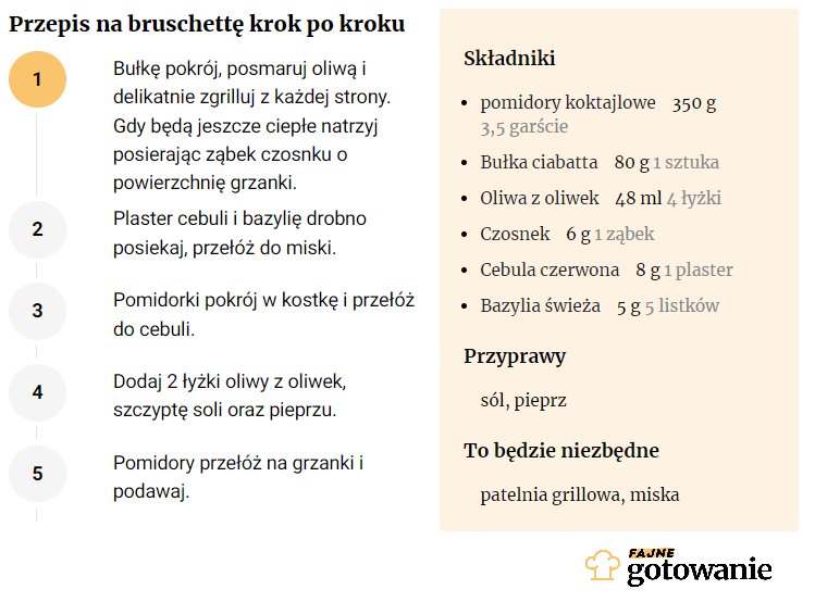 Przepis na bruschettę