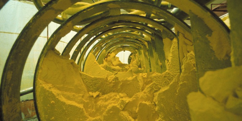 Uranium oxide power in a filter press.Photo by Paolo KOCH/Gamma-Rapho via Getty Images)