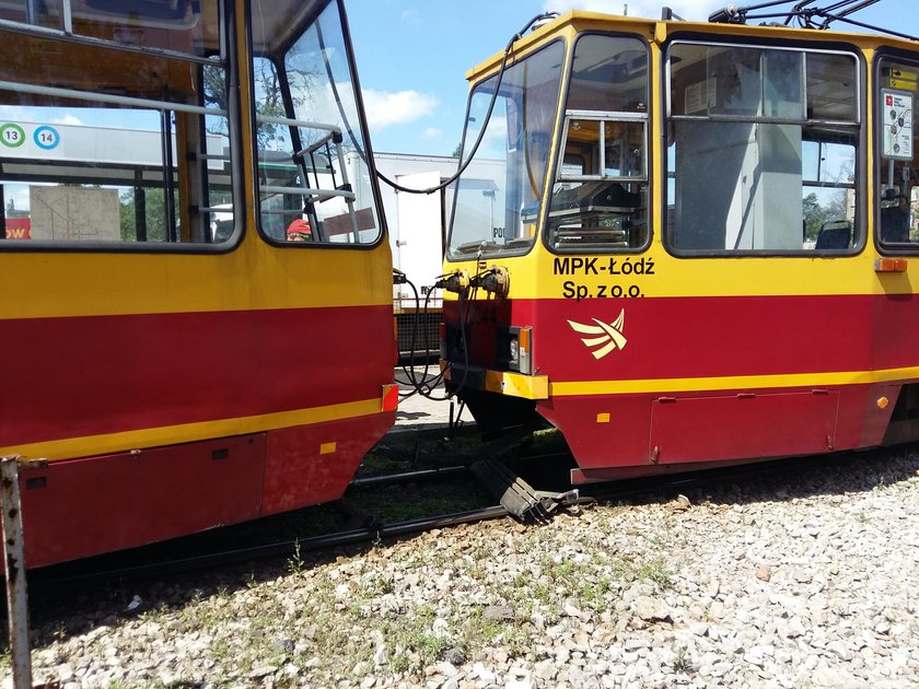 Zderzenie tramwajów w Łodzi.