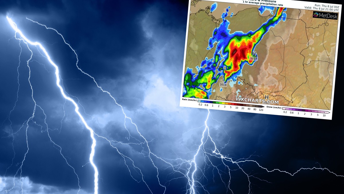 Prognoza pogody na czwartek, 8 lipca. Bardzo wysoka temperatura. Wystąpią silne burze