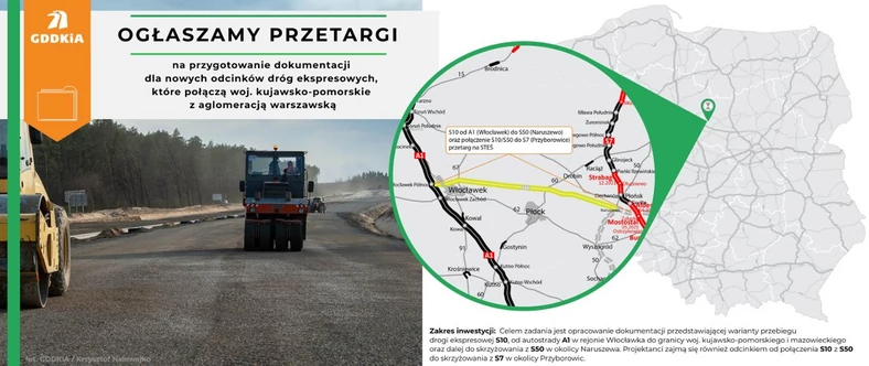 GDDKiA: rusza przetarg na dokumentację dla S10 i fragmentu S50