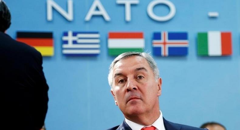 Montenegro's PM Djukanovic attends a NATO foreign ministers meeting in Brussels.