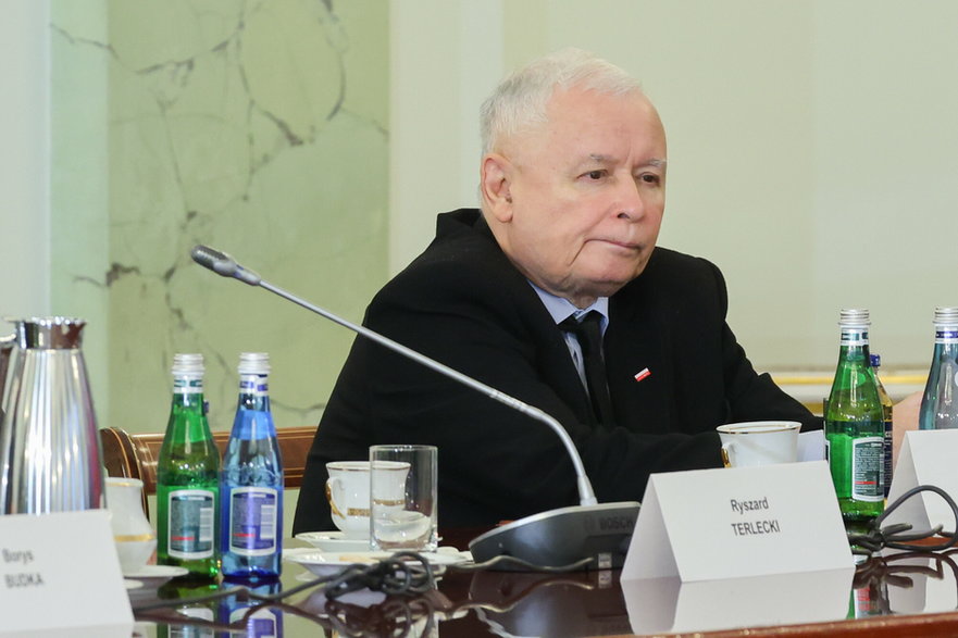 Jarosław Kaczyński podczas posiedzenia Rady Bezpieczeństwa Narodowego w Warszawie