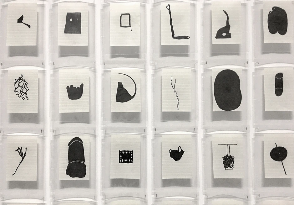 Vesna Perunović, Archive of Insignificant Losses, instalacija crteža (detalj), 2014-2022  Lee