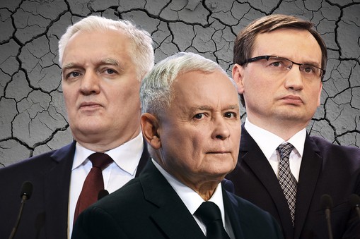 Jarosław Kaczyński, Jarosław Gowin i Zbigniew Ziobro. Stosunki w koalicji są bardzo napięte